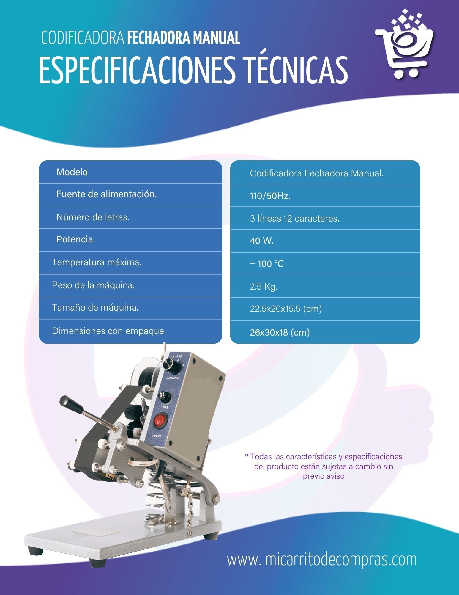 Fechadora de bolsas Manual - Imagen 3