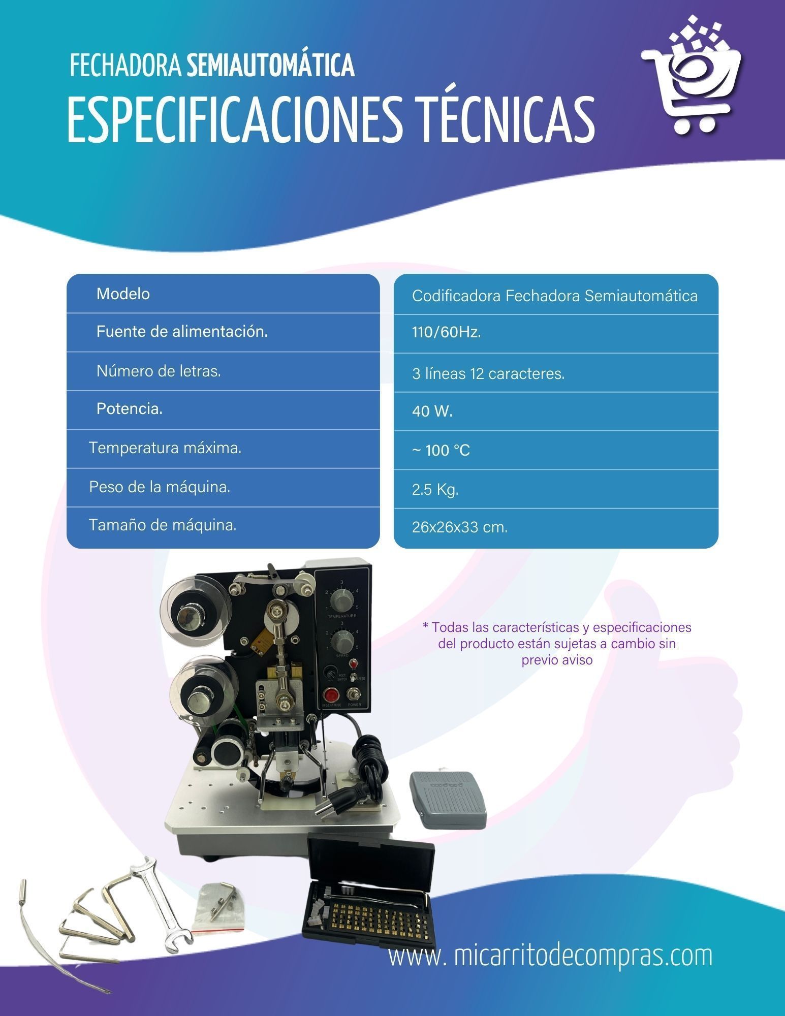 Fechadora de bolsas Semiautomática - Imagen 3