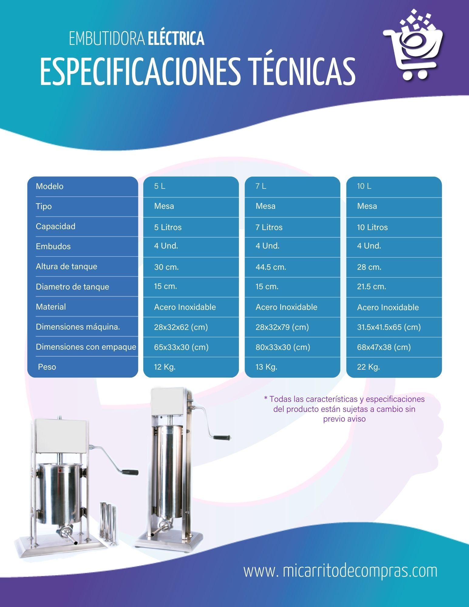 Embutidora Manual 10L - Imagen 3
