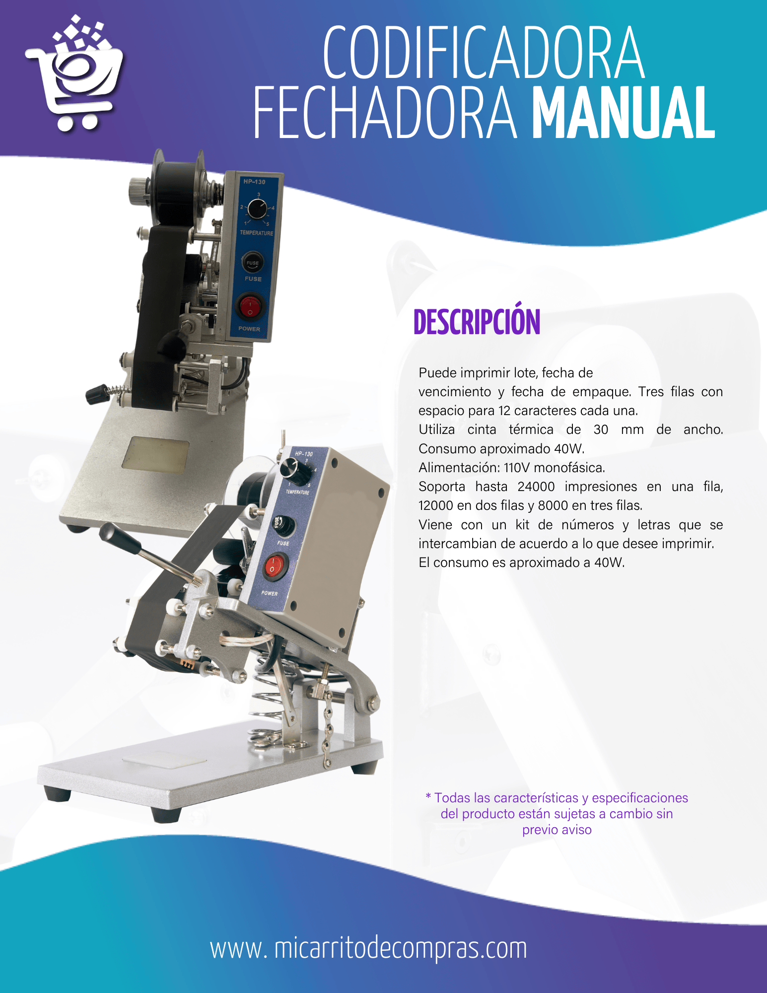 Fechadora de bolsas Manual - Imagen 2