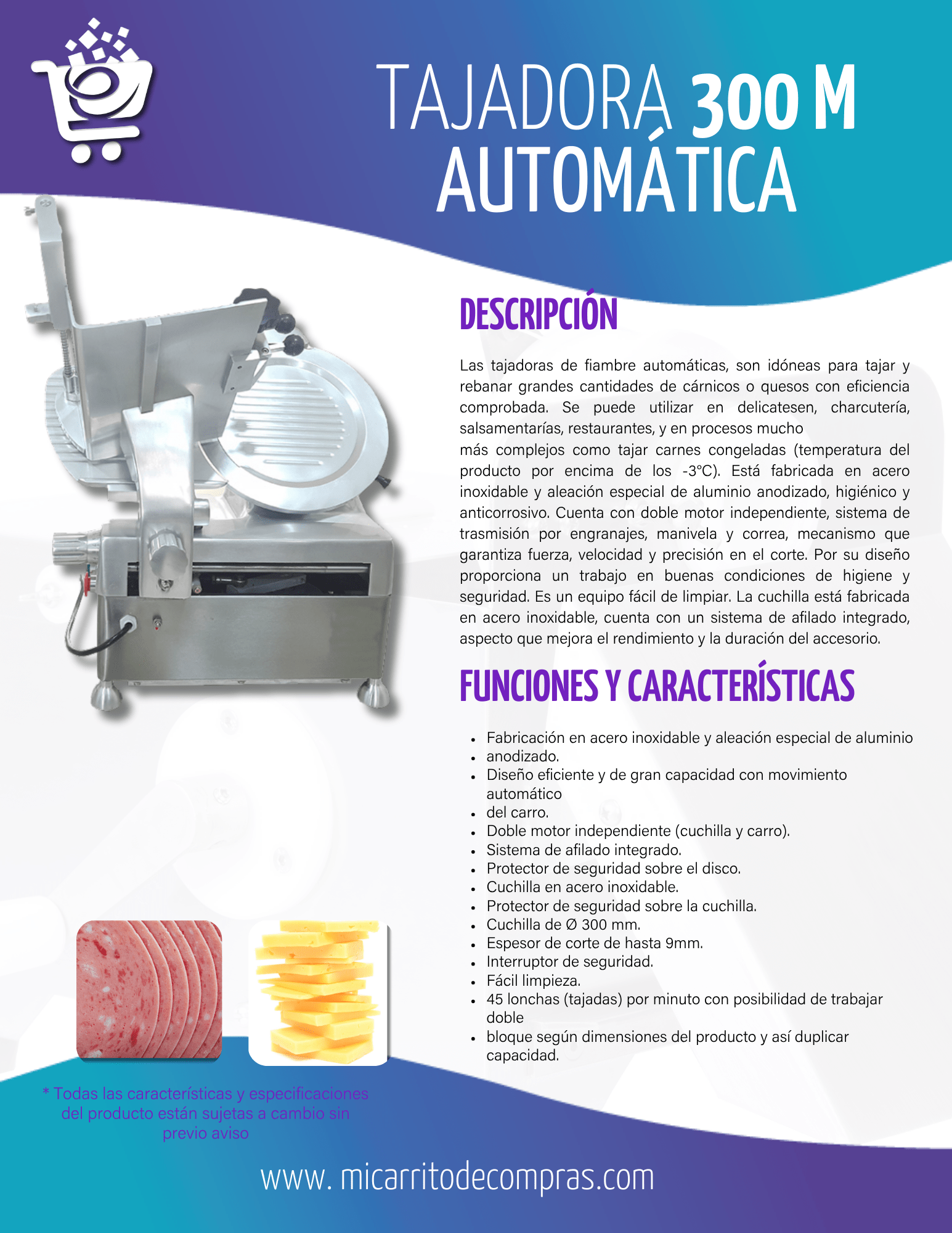 Tajadora 300 automática - Imagen 2